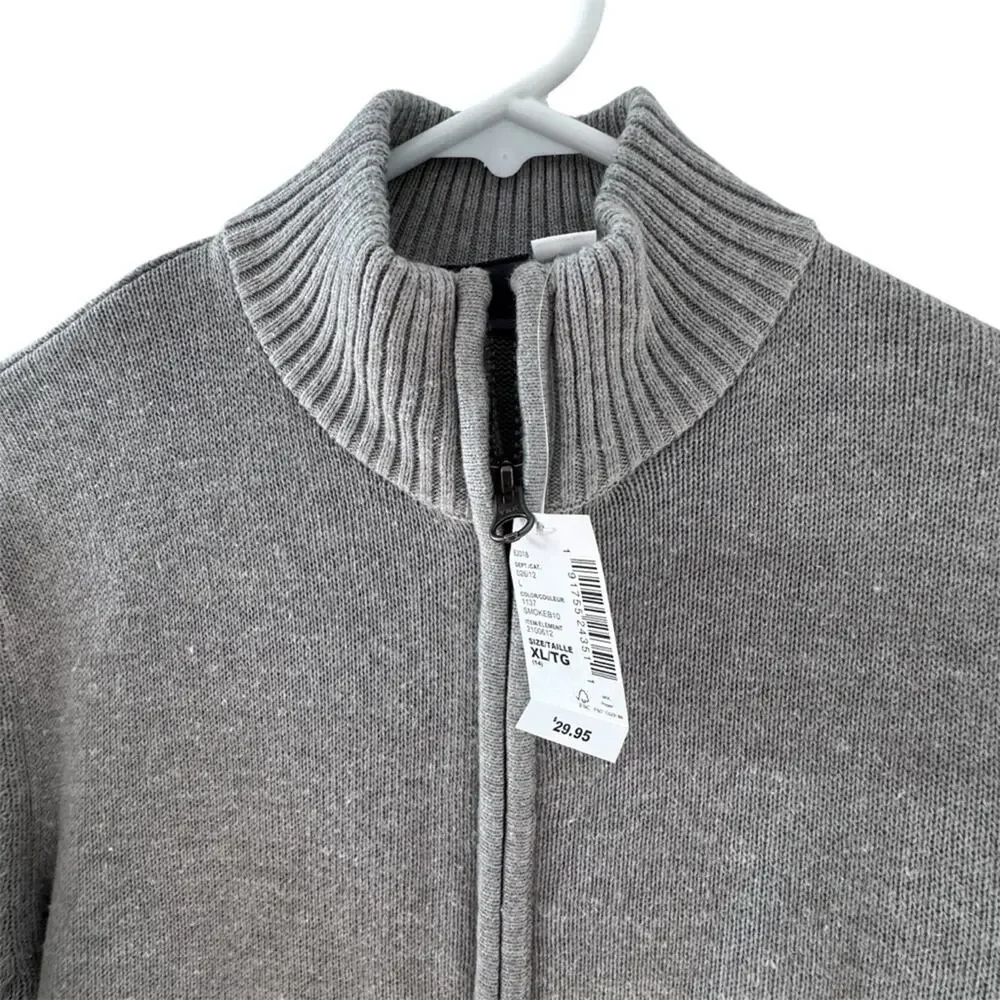The Children's Place Boys' Uniform Zip Up Mock Neck Sweater Grey Size 14 XL